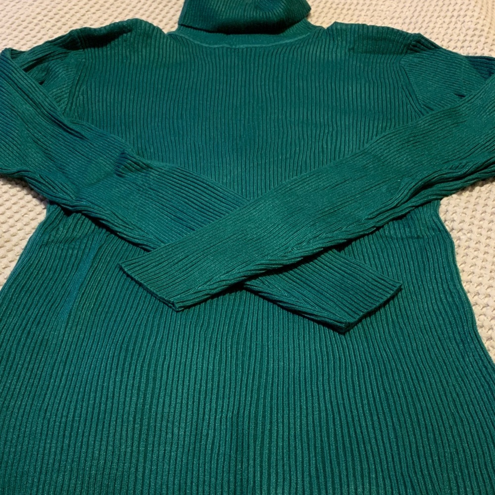 COOFANDY  forest green Ribbed Turtleneck Sweater
